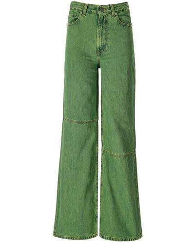 Ganni Pantaloni Jeans - Verde
