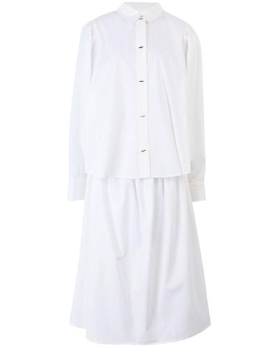 FRONT ROW SHOP Midi-Kleid - Weiß