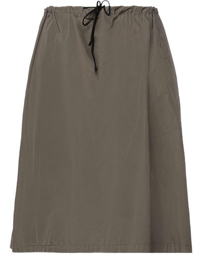 Hache Military Midi Skirt Polyester - Brown