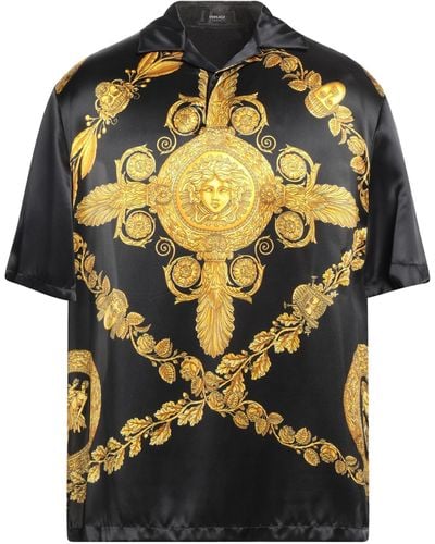 Versace Camicia con stampa maschera barocca - Nero