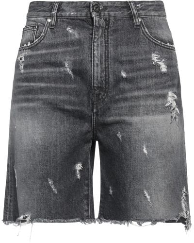 B-Used Denim Shorts - Gray
