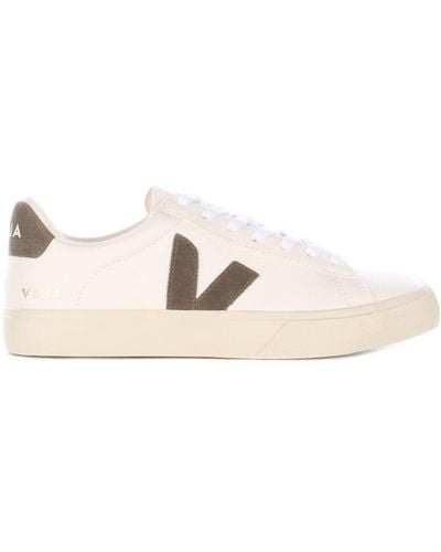 Veja Cuir Campo Sans Chrome Extra Blanc Kaki