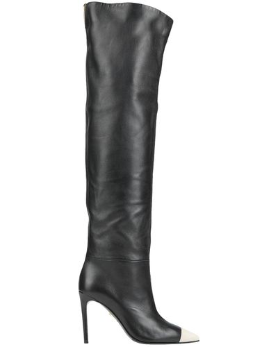 Grey Mer Knee Boots - Black