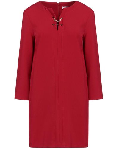 SIMONA CORSELLINI Mini Dress Polyester, Viscose, Cotton, Elastane - Red