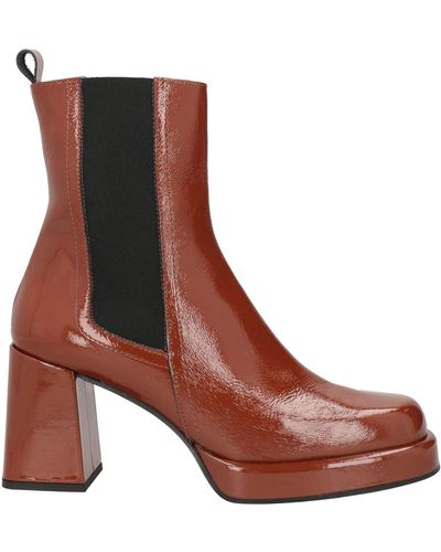Janet & Janet Ankle Boots Leather - Brown