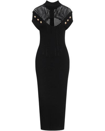 Saint Laurent Maxi Dress Viscose, Polyester - Black