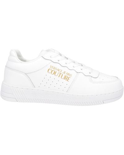 Versace Logo-print Leather Sneakers - White