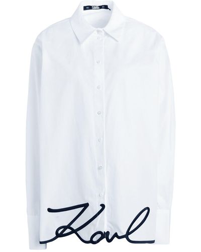 Karl Lagerfeld Camicia con ricamo - Bianco