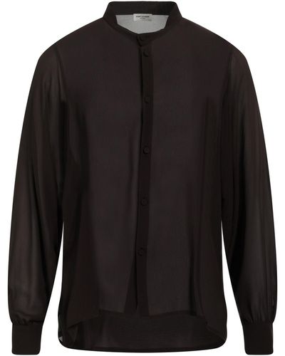 Saint Laurent Dark Shirt Silk - Black