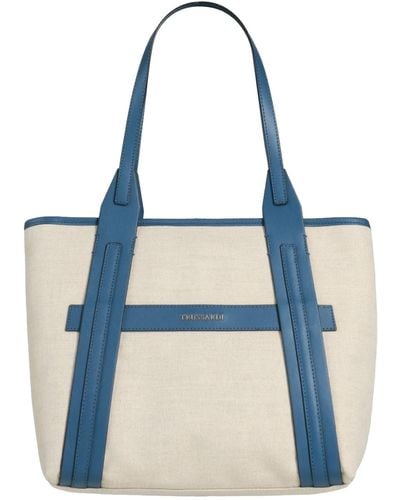 Trussardi Handbag Cotton, Linen, Cowhide - Blue