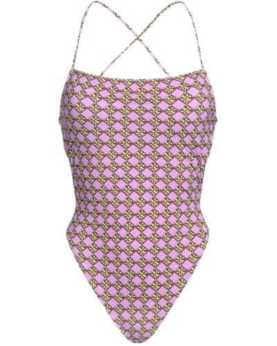 Tory Burch Monogram-print Swimsuit - Pink