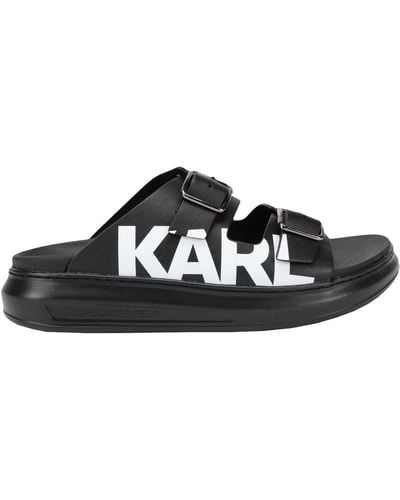 Karl Lagerfeld Kapri Leather Flatform Sandals - Black
