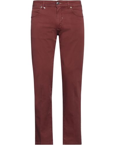 Michael Coal Burgundy Pants Cotton, Elastane - Red