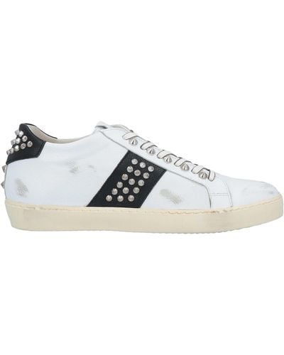 Leather Crown Sneakers - Bianco