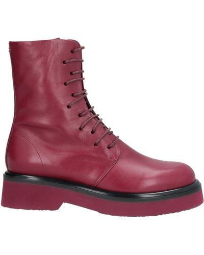 Halmanera Burgundy Ankle Boots Leather - Purple