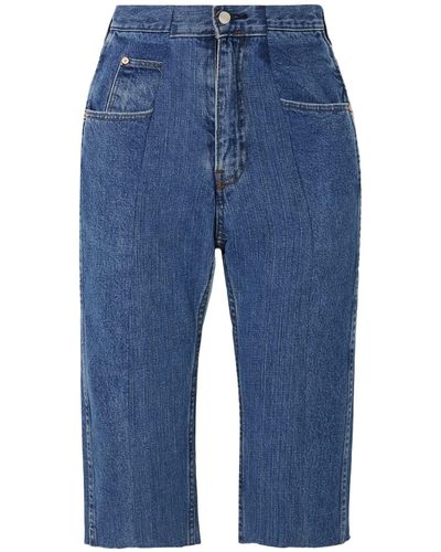 E.L.V. Denim Cropped Jeans - Blau