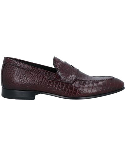 Giovanni Conti Burgundy Loafers Leather - Purple