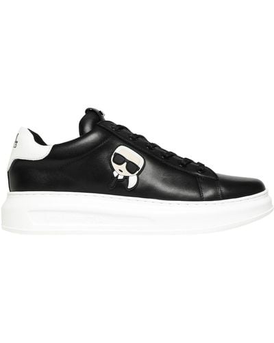 Karl Lagerfeld Kapri Karl Ikonic 3d Lace Leather Sneakers - Black