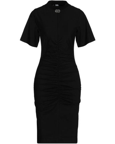 Karl Lagerfeld Ruched T-shirt Dress - Black