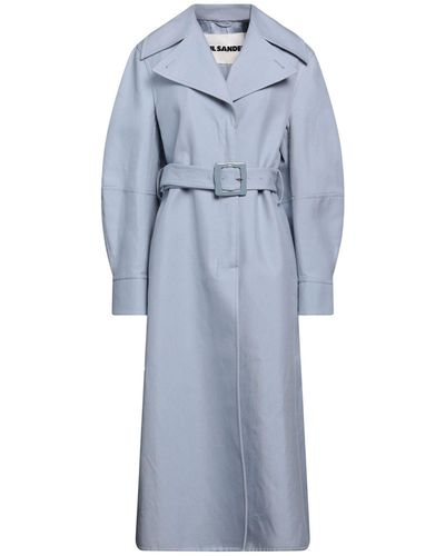 Jil Sander Light Overcoat & Trench Coat Cotton - Blue