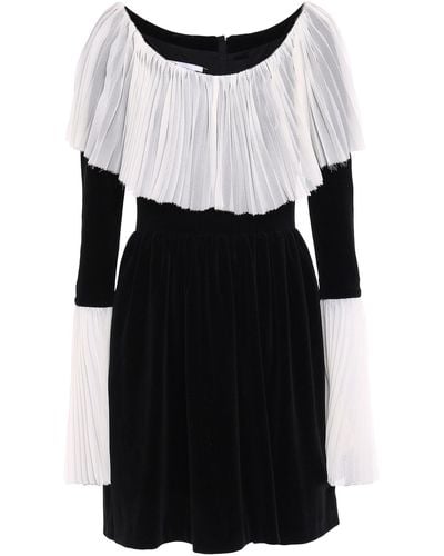 Pushbutton Short Dress - Black