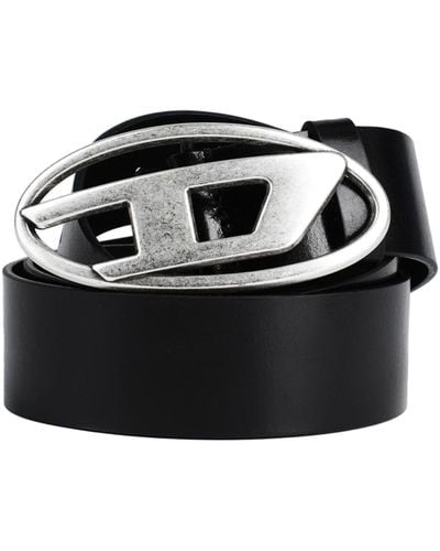 DIESEL Oval Logo Belt - Black