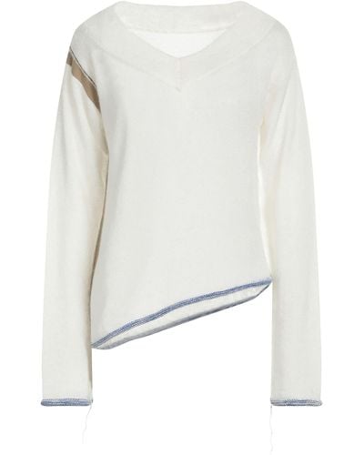 MM6 by Maison Martin Margiela Off Jumper Acrylic, Polyamide, Mohair Wool, Wool, Cotton - White