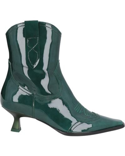 Zinda Emerald Ankle Boots Soft Leather - Green