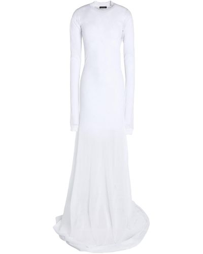 Ann Demeulemeester Maxi Dress Cotton, Polyamide - White