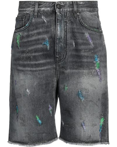 B-Used Denim Shorts - Gray
