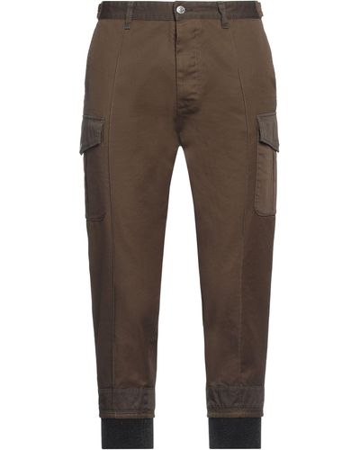 DSquared² Dark Pants Cotton, Cow Leather - Brown