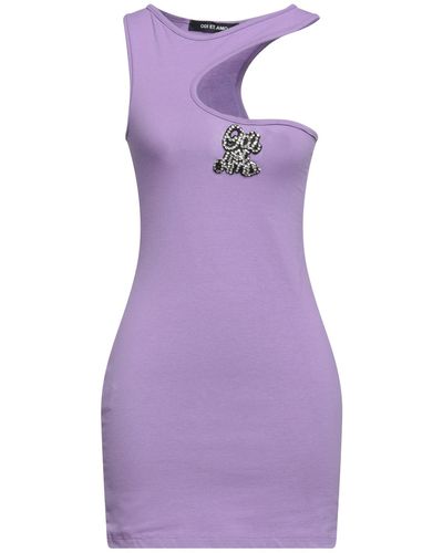 Odi Et Amo Mini Dress Cotton - Purple