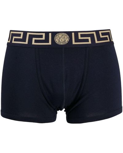 Versace Shorts mit Greca-Bund - Blau