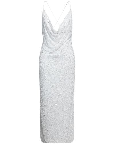retroféte Midi-Kleid - Weiß