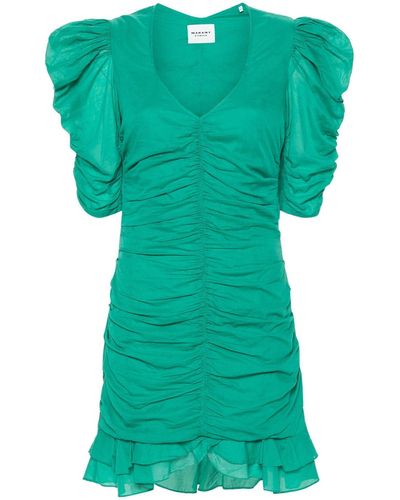 Isabel Marant Robe courte Sireny à fronces - Vert