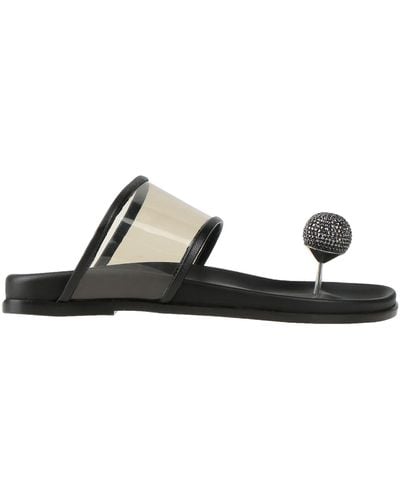Daniele Ancarani Thong Sandal Plastic, Soft Leather - Black