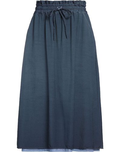 Massimo Alba Midnight Midi Skirt Wool, Cotton - Blue
