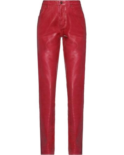 Saint Laurent Pantalon en jean - Rouge