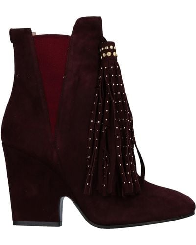 Twin Set Deep Ankle Boots Leather - Purple