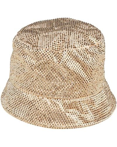 Prada Cappello da pescatore in raso con cristalli - Neutro