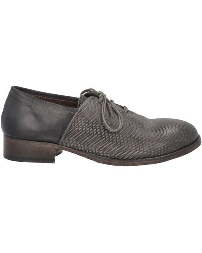 shotof Steel Lace-Up Shoes Leather - Gray
