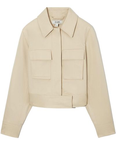 COS Cropped Utility Jacket - Natural
