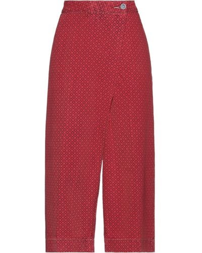 Shaft Cropped Pants - Red