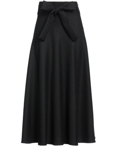 D.exterior Maxi Skirt Merino Wool, Polyester, Elastane - Black