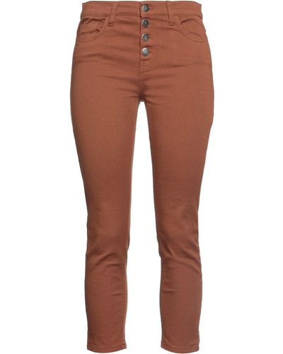 KATE BY LALTRAMODA Cropped Trousers - Brown