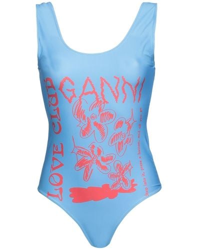 Ganni One-piece Swimsuit - Blue