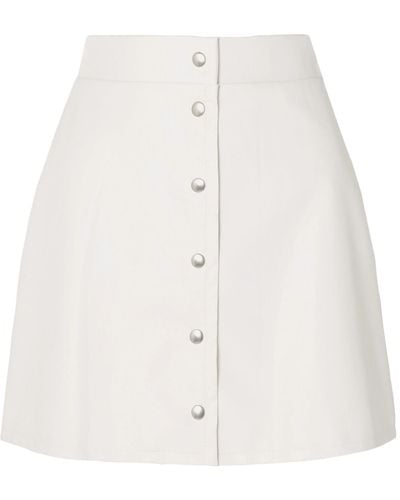 Sara Battaglia Faux Leather Mini Skirt - White