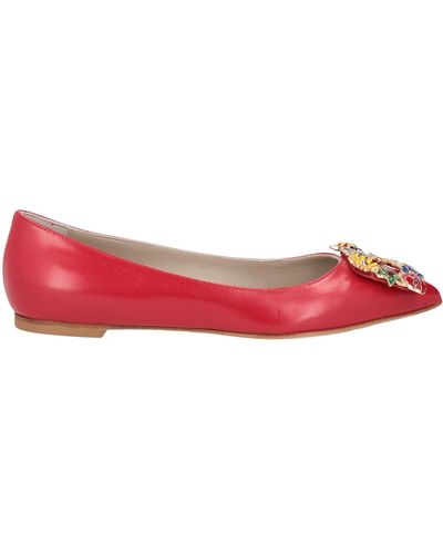 Ralph & Russo Ballet Flats Leather - Red