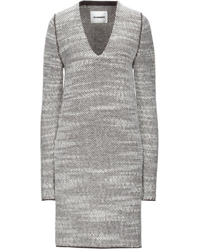 Jil Sander Dark Midi Dress Wool - Gray