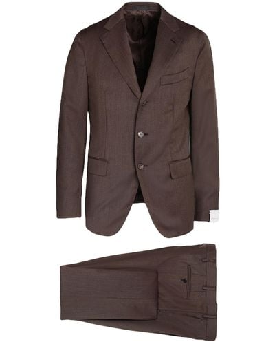 Caruso Dark Suit Wool - Brown